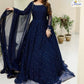 Elegant Pearl & Lace Work Maxi – 3Pc Chiffon Outfit