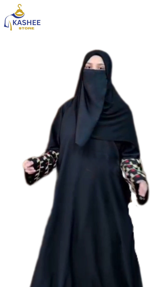 Embroidered Sleeves Abaya –