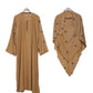 Bow Embroidered Khimar Abaya – Dual Georgette