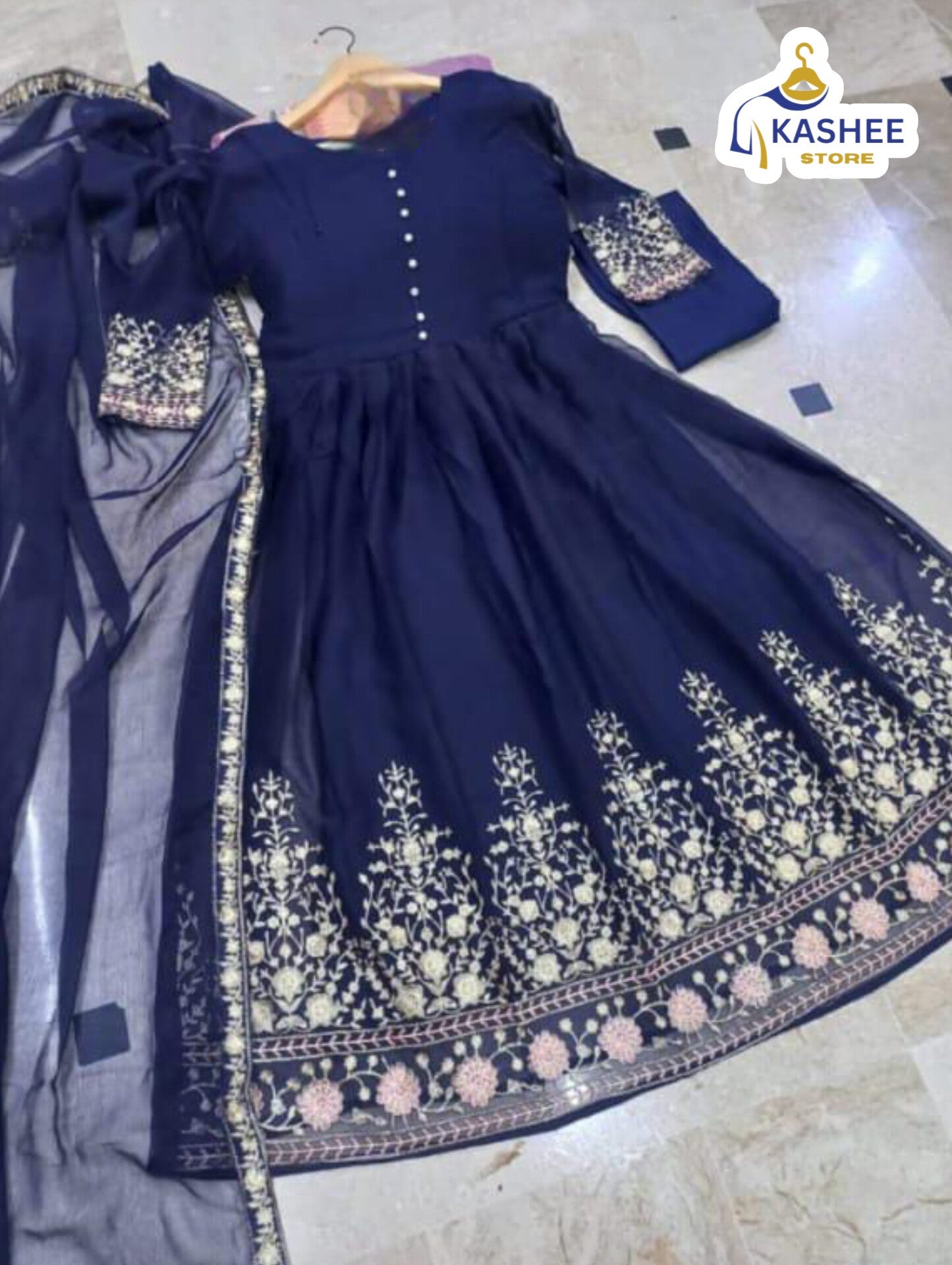 Heavy Embroidered Chiffon Maxi 3Pc Set"