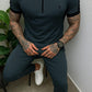 Dry Fit Contrast Collar Tracksuit for Sports & Casual Wear