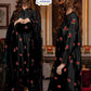 Rose Embroidered 3pc Suit – Shamose Silk with Organza Dupatta "
