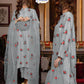 Rose Embroidered 3pc Suit – Shamose Silk with Organza Dupatta "