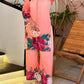 Digital Floral Silk Cord Set – 2Pc"