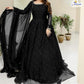 Elegant Pearl & Lace Work Maxi – 3Pc Chiffon Outfit