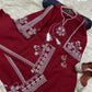 "2Pc Pure Bareeza Cotton Suit | Aari Embroidered Shirt with Flapper"