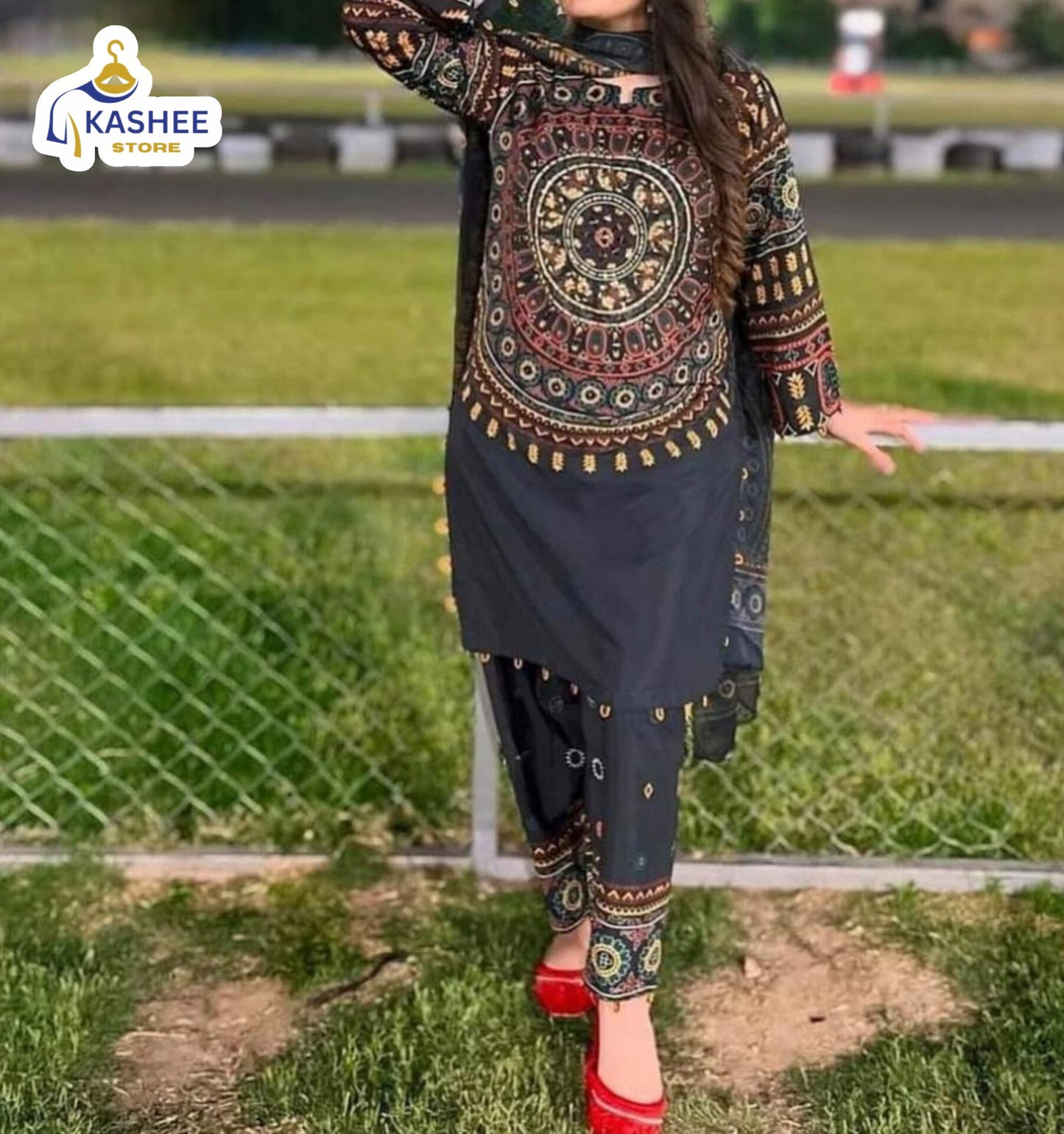 Mirror Work Swiss Lawn 2Pc Outfit