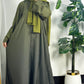 Trendy Front Open Tie & Dye Abaya – With Scarf
