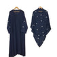 Bow Embroidered Khimar Abaya – Dual Georgette