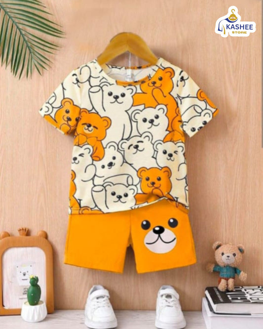 Cute & Comfy Teddy Shirt & Short Suit for Kids”