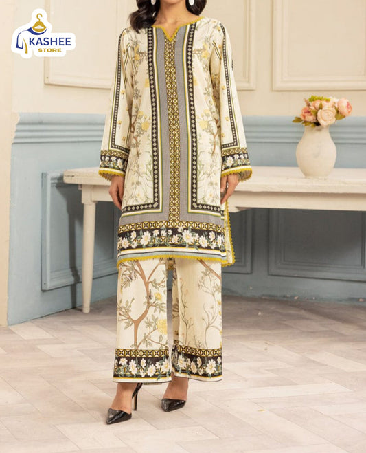 2Pc Swiss Silk Digital Print Suit