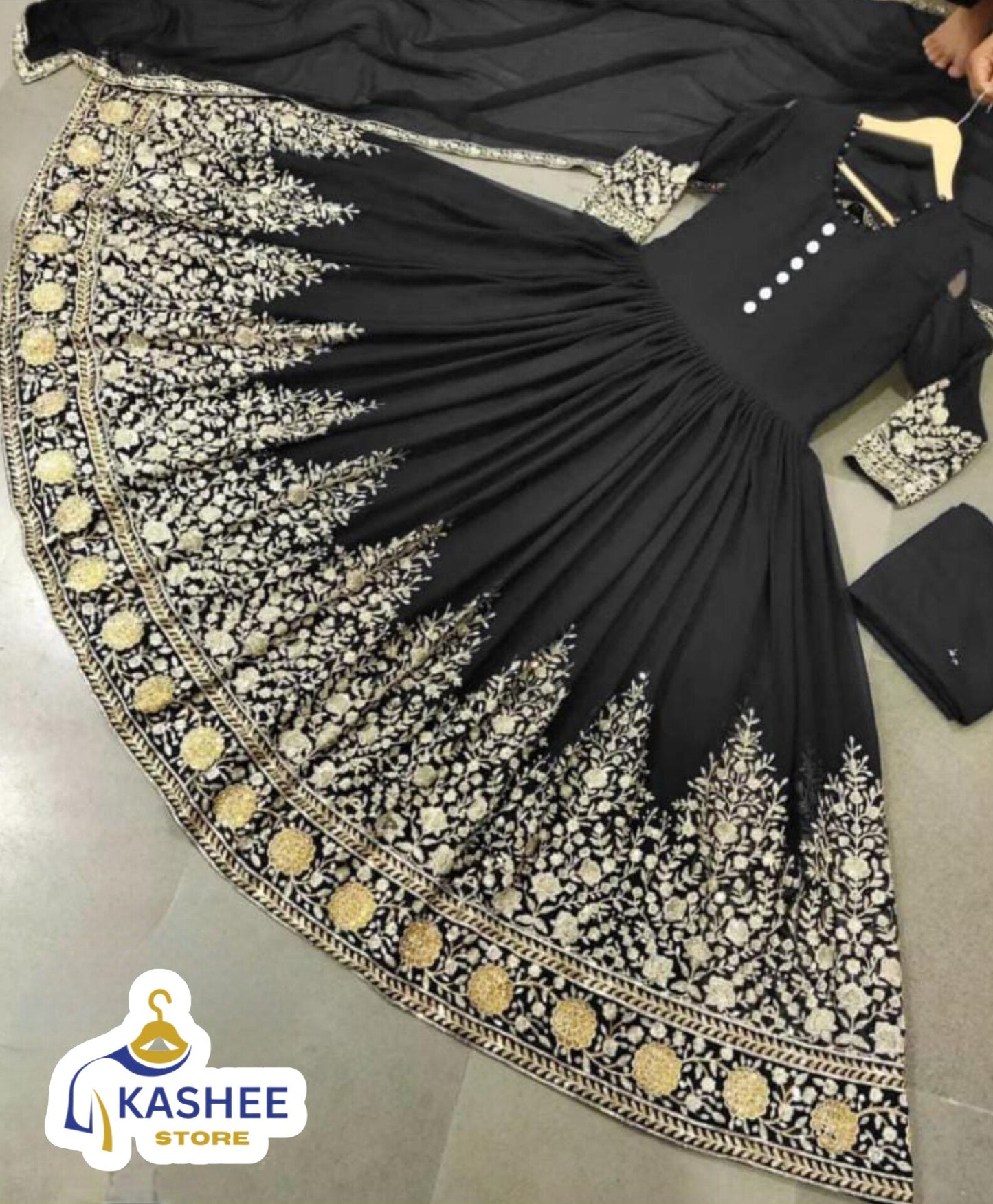 Heavy Embroidered Chiffon Maxi 3Pc Set"