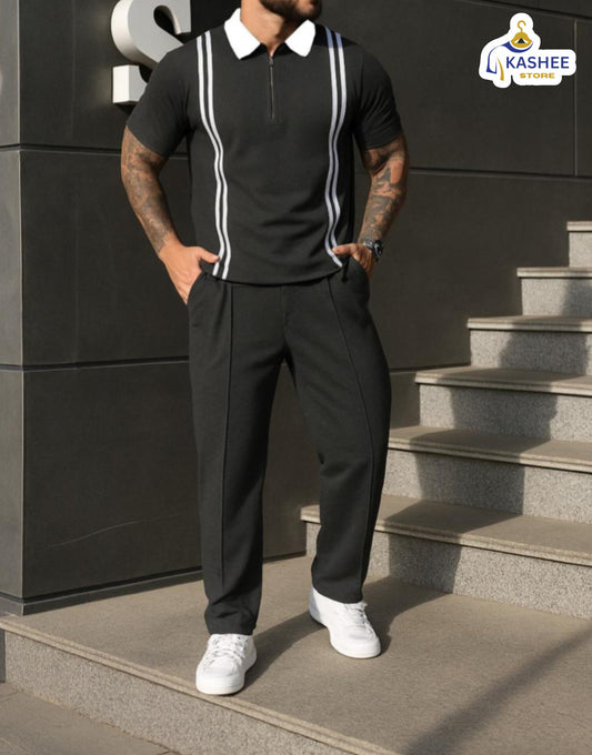 Premium Stripe Zip Style Tracksuit – Cotton Jersey