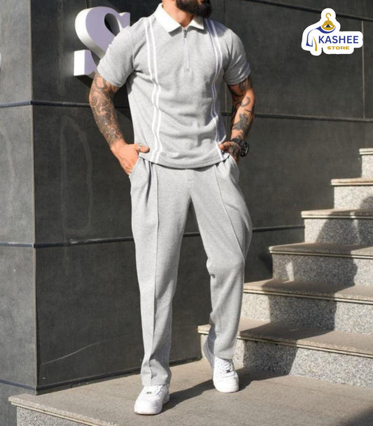 Premium Stripe Zip Style Tracksuit – Cotton Jersey