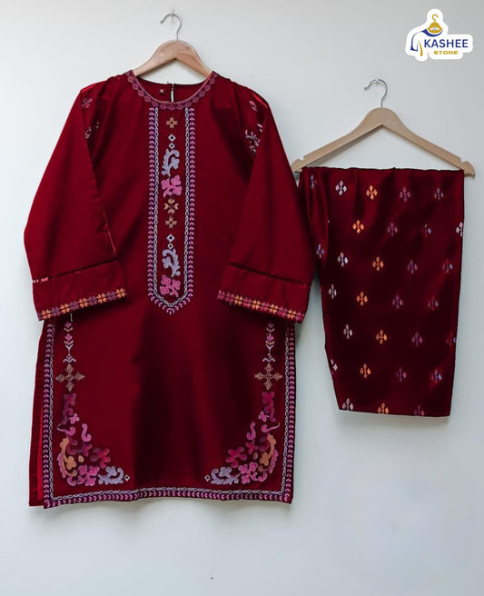 Embroidered Soft Cotton 2Pc | Shirt & Flapper